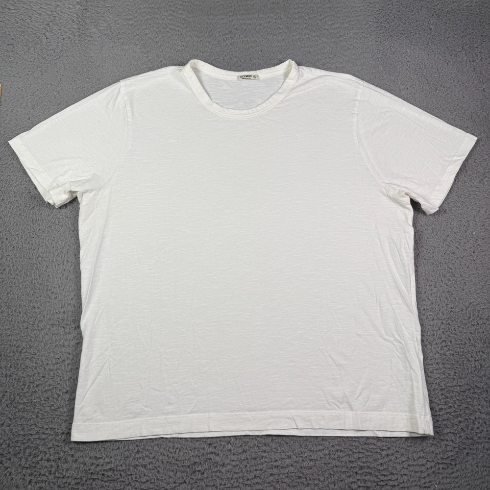 Buck Mason T-Shirt Mens 2XL White Slub Classic Tee Crewneck Short Sleeve Blank